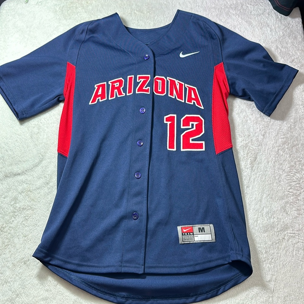 Nike Arizona Wildcats Women’s Softball Jersey Navy and Red #12 Size Medium